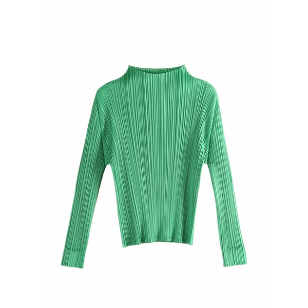 プリーツ プリーズ イッセイ ミヤケ レディース シャツ トップス Pleated top Green|asty