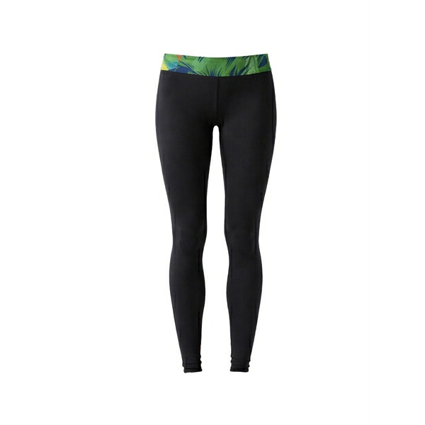 リーボック レディース 心地好いズボン下 ボトムス Patterned waistband leggings  Black