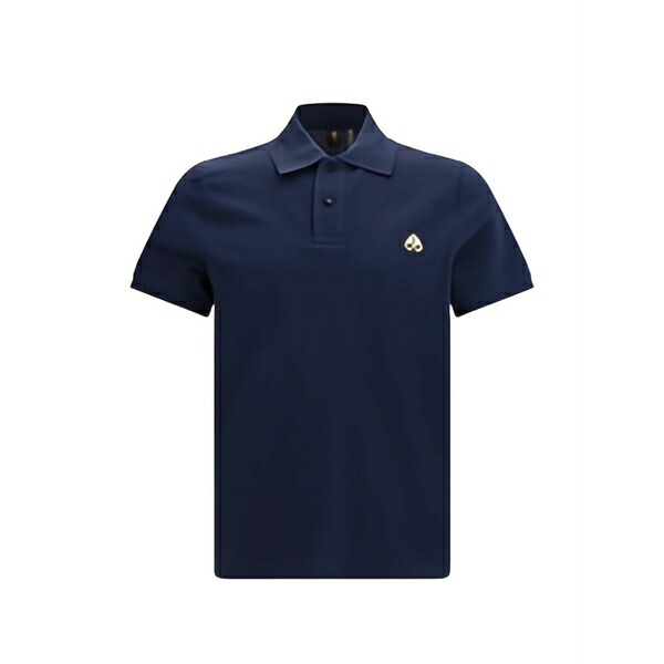 ムースナックルズ メンズ スポーツシャツ トップス Everett logo-plaque polo shirt Blue