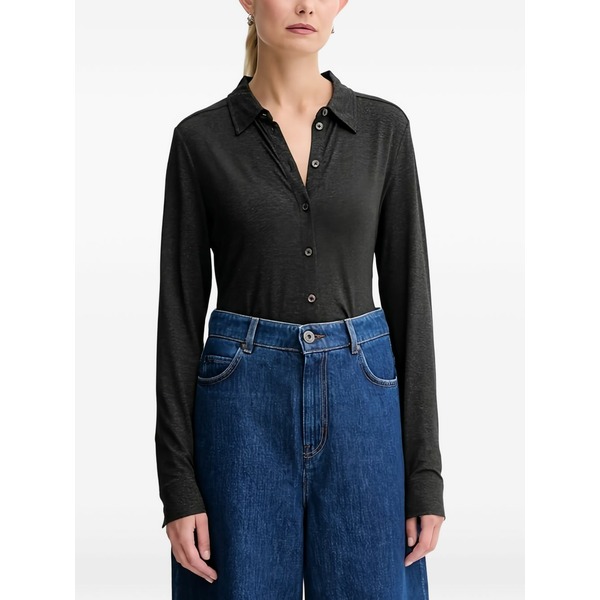 マルコポーロ レディース シャツ トップス Button-up shirt Grey｜asty