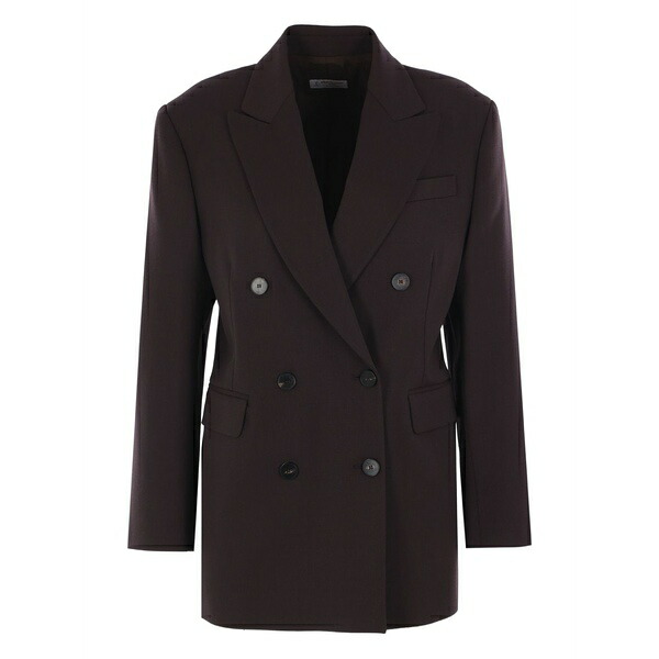 アルベルト ビアーニ レディース 上衣＆上衣 アウター Double-breasted blazer Brown
