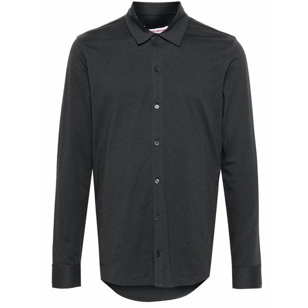 オールバー ブラウン メンズ シャツ トップス Giles cotton silk shirt Grey｜asty