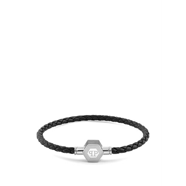 フィリップ飾り気のない メンズ ブレスレット・バングル・アンクレット 付属物 Enigma braided charm bracelet Silver