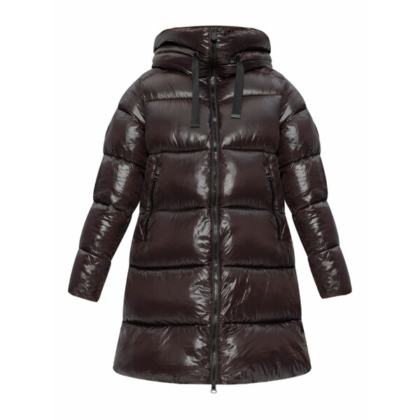 セーブザダック レディース 厚地の外套 アウター Hooded quilted coat Brown コート・ジャケット-レディースファッション