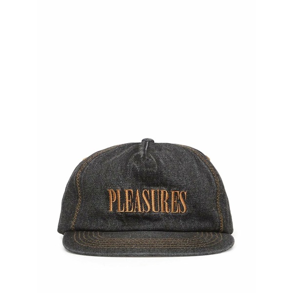 プレジャーズ メンズ かぶり笠 付属品 Logo-embroidered baseball cap Black