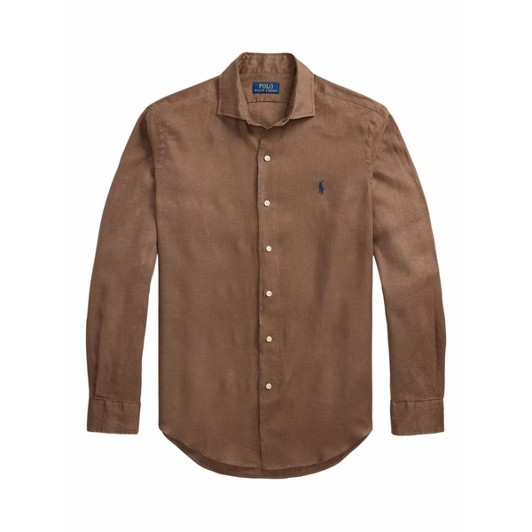 ラルフローレン メンズ シャツ トップス Linen shirt Brown|asty