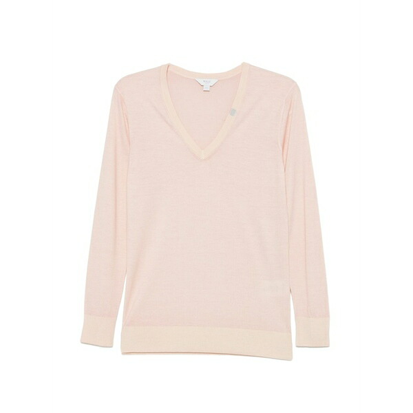 マロ レディース 編み物\u0026ティーシャツ アウター V-neck sweater  Pink