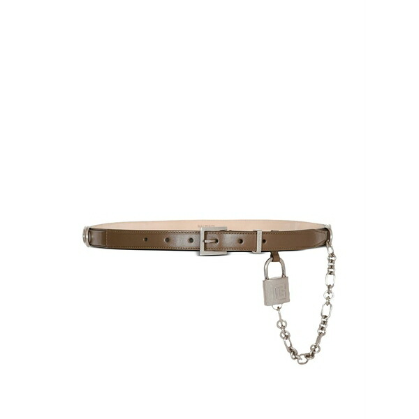 バルマン メンズ 三尺帯 添え物 Leather belt Brown
