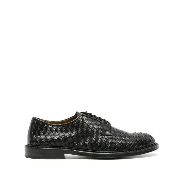 ドンカルズ メンズ 御召しものシューズ シューズ Interwoven leather derby shoes Black