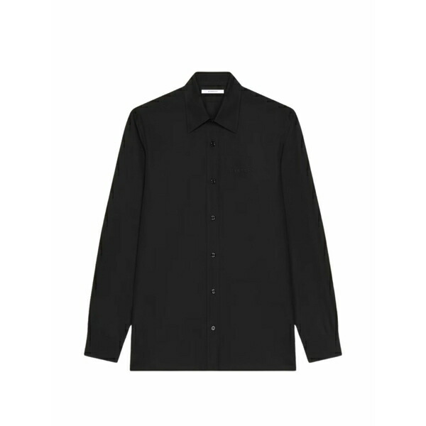 ジバンシー メンズ シャツ トップス Logo-embroidered shirt Black|asty
