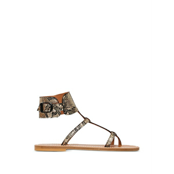 鉄道車両・手玉 レディース サンダル シューズ Caravelle snakeskin-effect leather flat sandals Gold