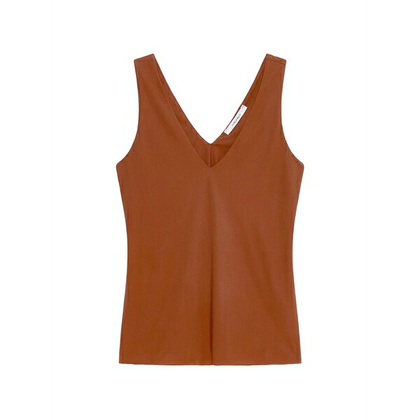 マリパルミ レディース カットソー トップス V-neck top Brown｜asty