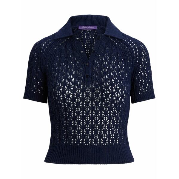 ラルフローレン レディース スポーツシャツ トップス Semi-sheer silk polo shirt Blue