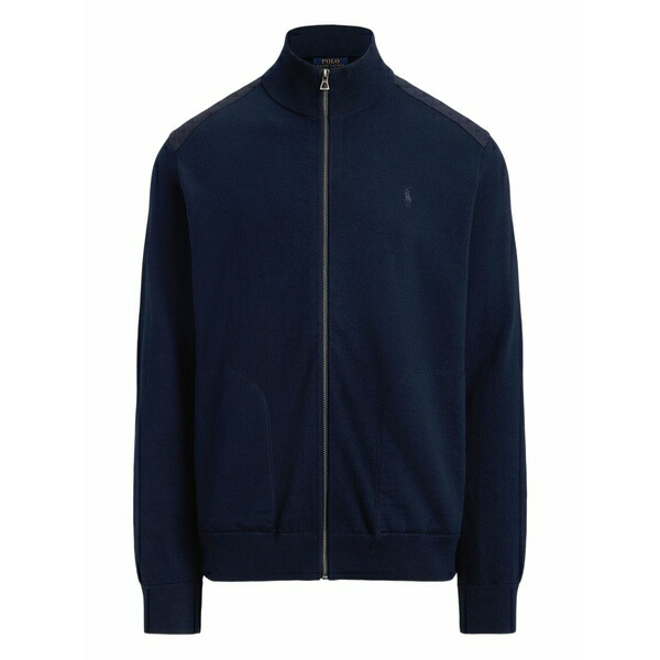 ラルフローレン メンズ ジレー アウター High-neck zip-up cardigan Blue