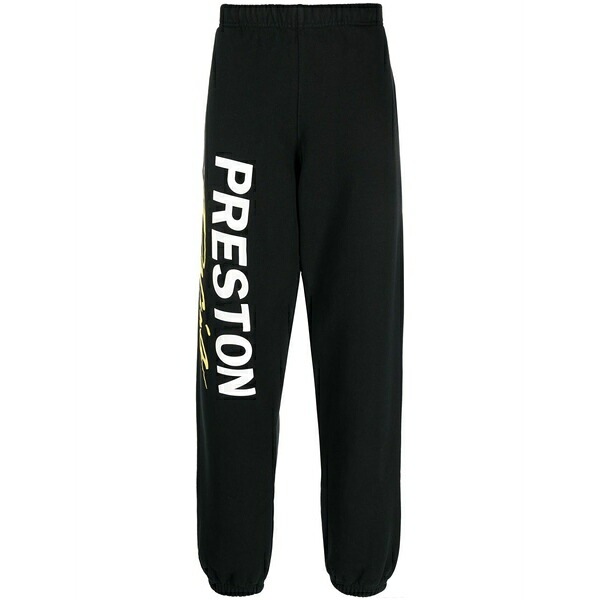 ヘロン プレストン メンズ カジュアルパンツ ボトムス Logo-print organic cotton track pants Black