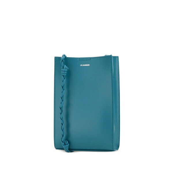 ジル・サンダー レディース ハンドバック 御徒面子 Small tangle braided leather crossbody bag Blue