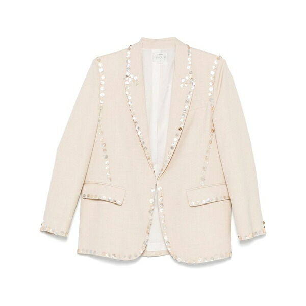 フォルテ フォルテ レディース 上衣＆上衣 アウター Button-embellished blazer Neutrals