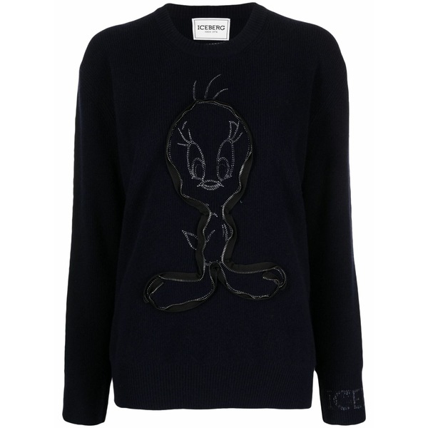 アイスバーグレタス レディース 編み物\u0026スウェーター アウター X looney tunes virgin-wool jumper Blue