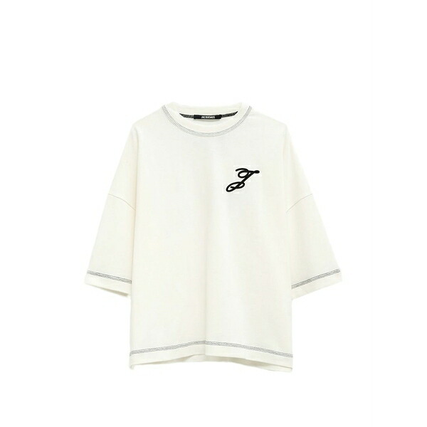 ジャクエムス メンズ プルオーバー トップス Contrast-stitching t-shirt Neutrals
