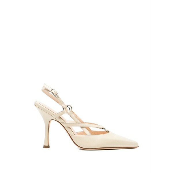 アンナ・エフ レディース パンプス シューズ Pointed-toe strap heeled pumps Neutrals