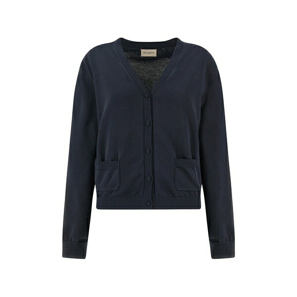 ポールアンドシャーク レディース ジレー アウター Patch-pocket v-neck cardigan Blue