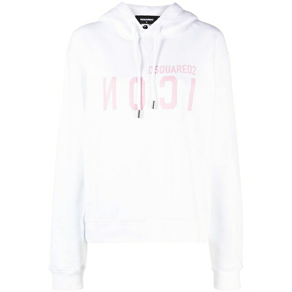 ディースクエアード レディース パーカー・スウェットシャツ アウター Icon logo-print hoodie White｜asty