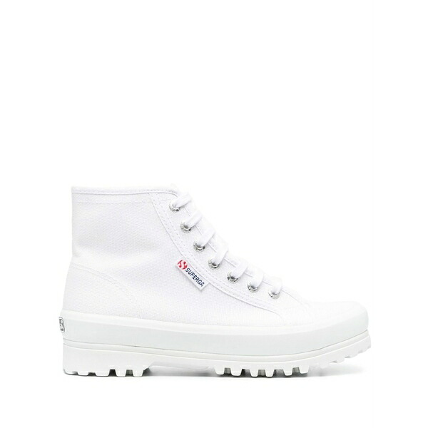 綴りかたガ レディース スニーカー シューズ High-top lace-up sneakers White