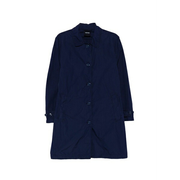 アスペジ レディース 厚地の外套 アウター Buttoned coat Blue