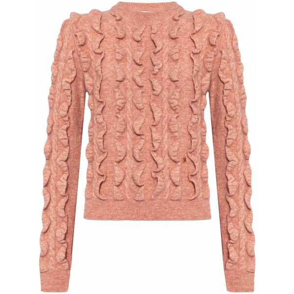 モスキーノ レディース 編み物\u0026プルオーバー アウター Logo-plaque sweater Pink
