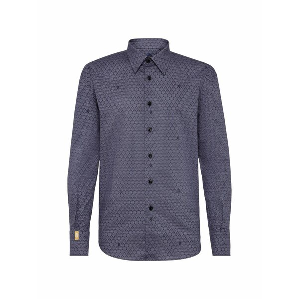 ビリオネア メンズ シャツ トップス Lion-print button-up shirt Blue|asty