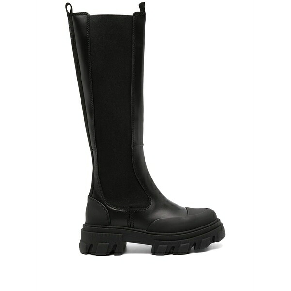 ガニー レディース ブーツ シューズ Leather knee-high boots Black