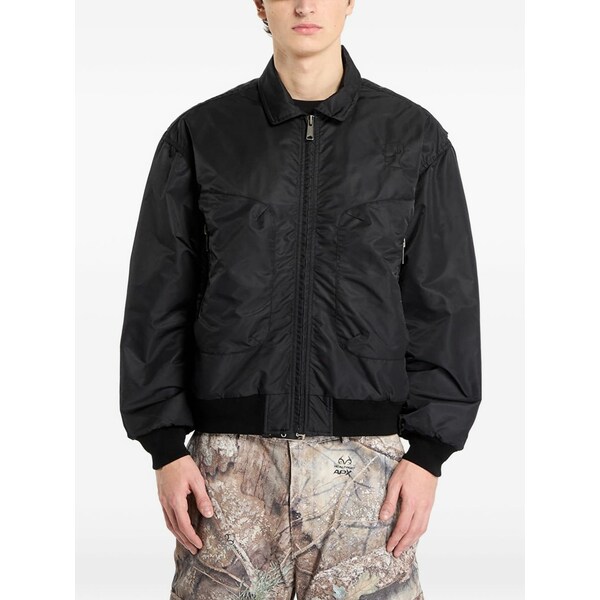 ブレインデッド メンズ ジャケット＆ブルゾン アウター Embroidered flight jacket Black｜asty