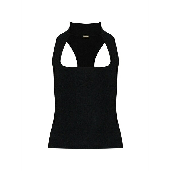 カルトガイア レディース カットソー トップス Square-neck top Black|asty