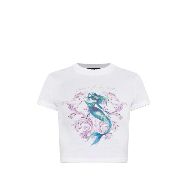 ベルサーチ レディース Tシャツ トップス Mermaid graphic t-shirt White|asty