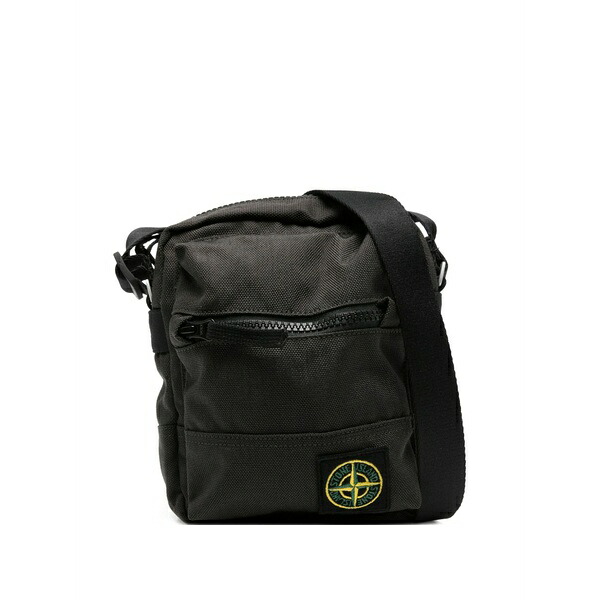 ストーンアイランド メンズ ショルダーバッグ 御徒面子 Logo-patch messenger bag Black