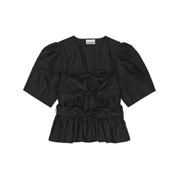 ガニー レディース プルオーバー トップス Bow-detail blouse Black