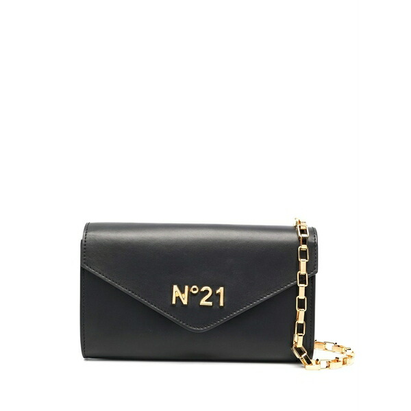 ヌメロ ヴェントゥーノ レディース ショルダーバッグ バッグ Logo-plaque leather bag Black｜asty