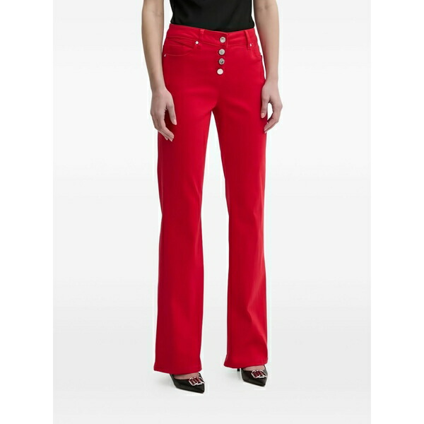 モーガンレーン レディース カジュアルパンツ ボトムス Button-embellished trousers Red
