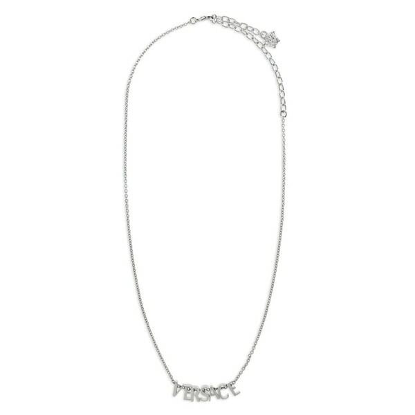 ヴェルサーチ メンズ ネックレス・チョーカー アクセサリー Logo-lettering necklace Silver｜asty