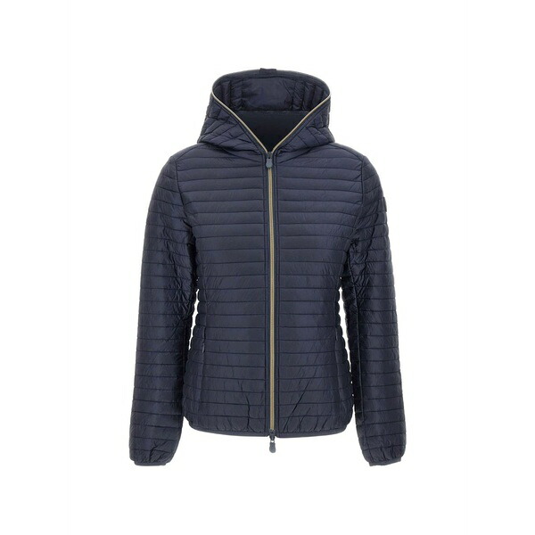 セーブザダック レディース ジャケット＆ブルゾン アウター Quilted hooded jacket Blue｜asty