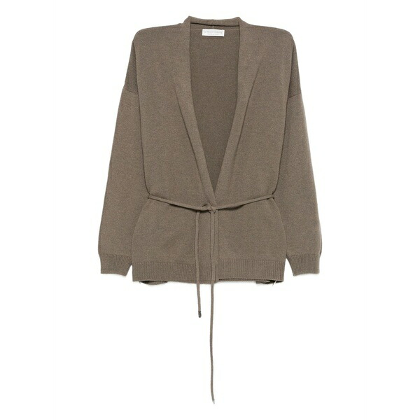 ル トリコット ペルー共和国ジャ レディース ジレー アウター Tie-waist cardigan Brown