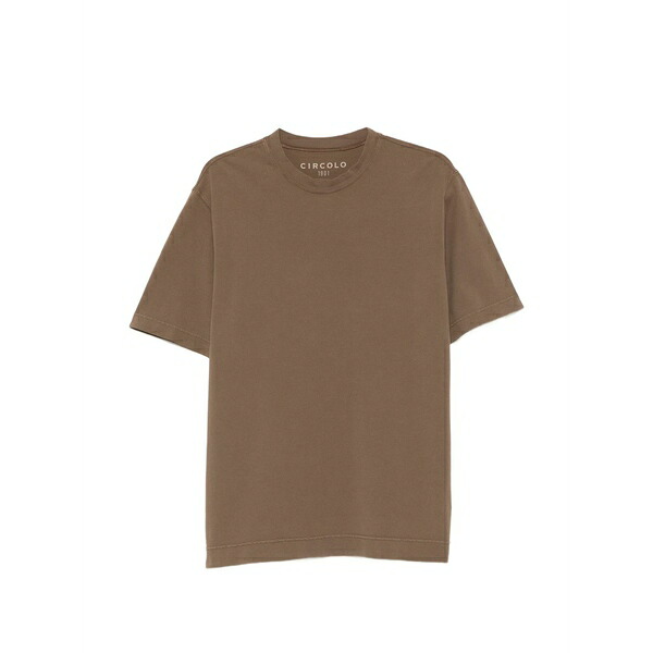 チルコロ1901 メンズ スポーツシャツ トップス Crew-neck short-sleeves t-shirt Brown