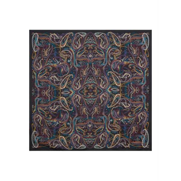 エトロ レディース 消音装置・袈裟・えり巻き 佩び物 Paisley-print silk scarf Black