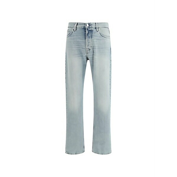 ご機嫌冷やりとした メンズ ジーンズズボン下 ボトムス Logo-patch straight-leg jeans Blue