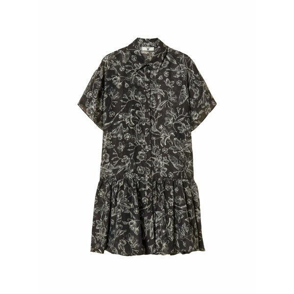 ツインセット レディース ワンピース トップス Floral ruffled dress Black｜asty