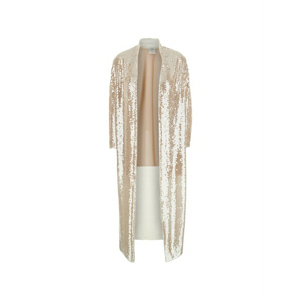 フォルテ フォルテ レディース 厚地の外套 アウター Sequin-embellished cape Neutrals