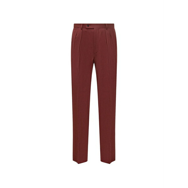 ガブリエレ パジーニ メンズ 心地好いズボン下 ボトムス Pleated pressed-crease trousers Red
