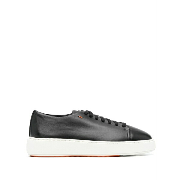 サントーニ レディース スニーカー シューズ Leather low-top sneakers Black|asty