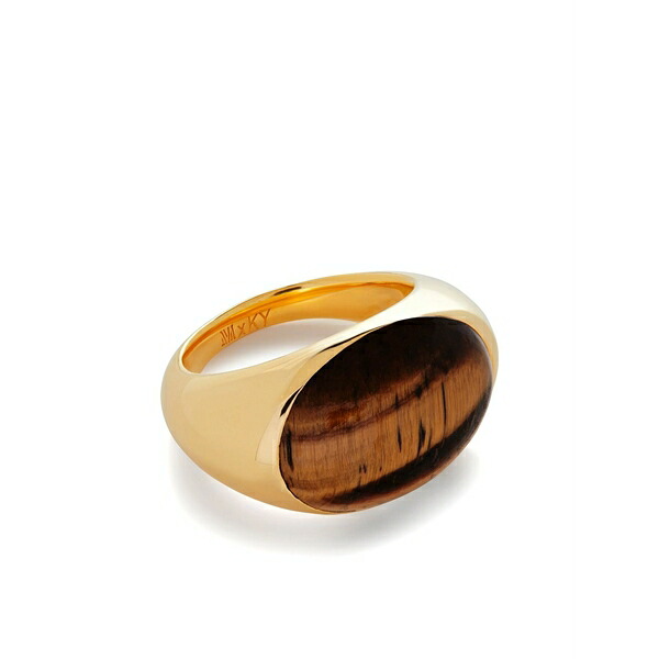 モニカヴィナダー レディース リング アクセサリー Kate young tiger-eye signet band ring Gold|asty