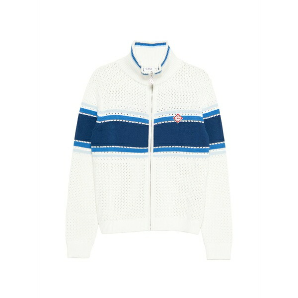 カサブランカ メンズ ジレー アウター Striped cardigan White